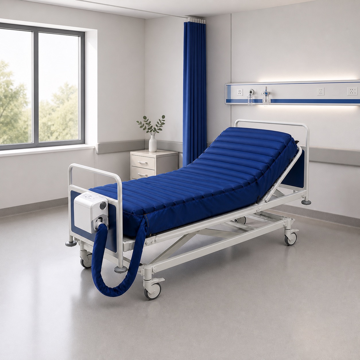 Vue d'ensemble d'une chambre équipée du matelas anti-escarres fabriqué au Maroc